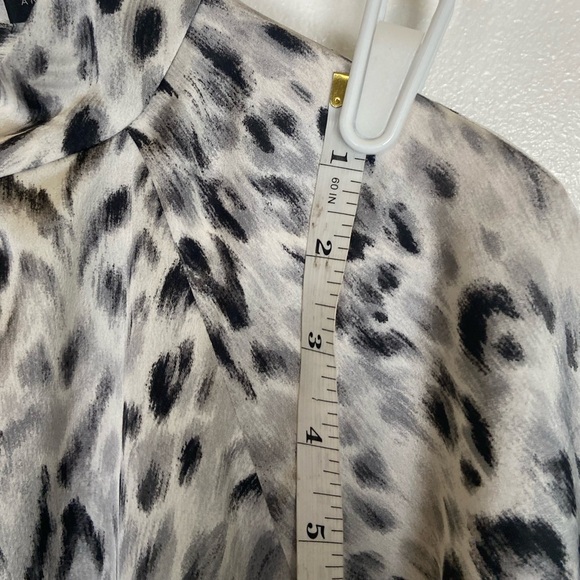 Ann Taylor Satin Leopard Animal Print Midi Dress Size SP Petite 3/4 Sleeves NWT - Picture 9 of 13